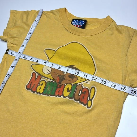 Junk Food “Mamacita” Speedy Gonzalez Yellow Y2K Ringer Tee, Sz L - Picture 11 of 12